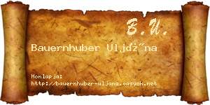 Bauernhuber Uljána névjegykártya
